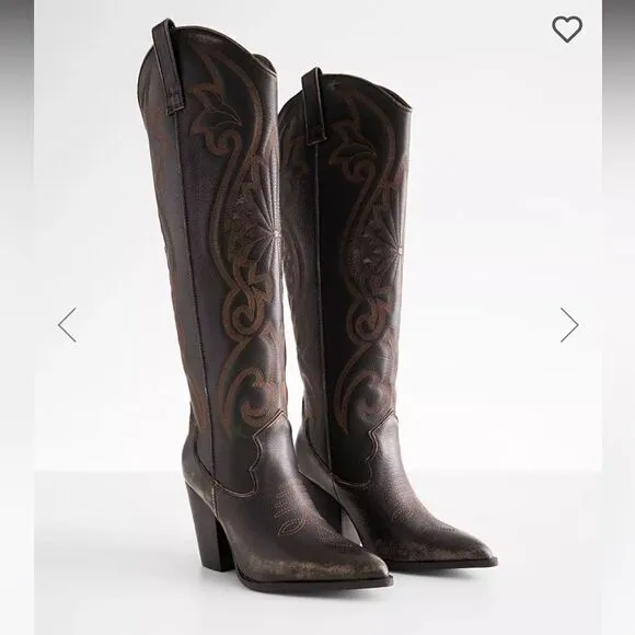 Steve Madden lashes leather tall western boots