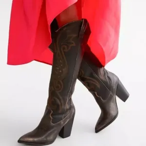 Steve Madden lashes leather tall western boots