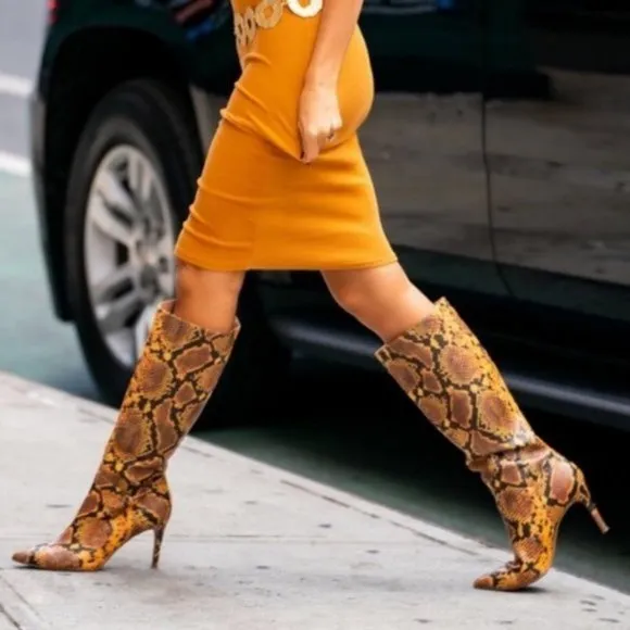 STEVE MADDEN Leather Stiletto Heel Tall Boots
