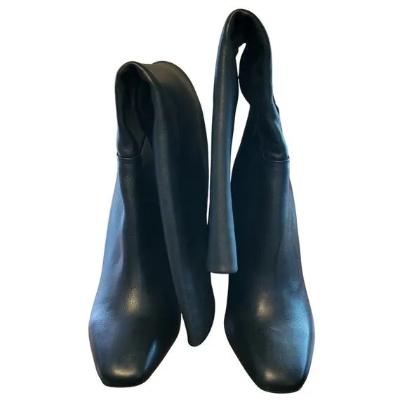 Steve Madden Women Ally Block Heel Tall Riding Boots Size US 8M Black Leather