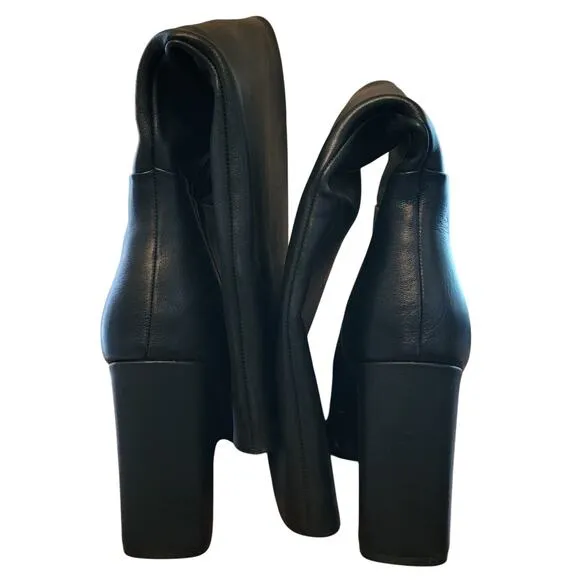 Steve Madden Women Ally Block Heel Tall Riding Boots Size US 8M Black Leather