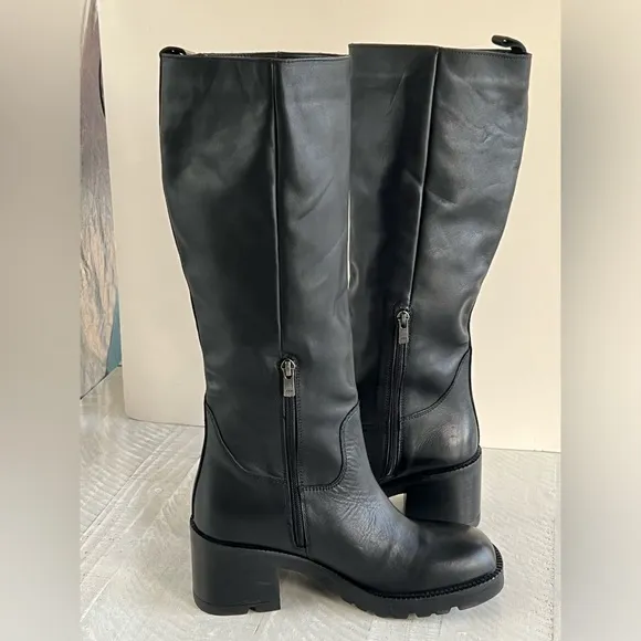 Steve Madden Womens Gyrate Leather Tall Knee-High Boots Like New Size 9 NWOB
