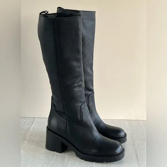 Steve Madden Womens Gyrate Leather Tall Knee-High Boots Like New Size 9 NWOB