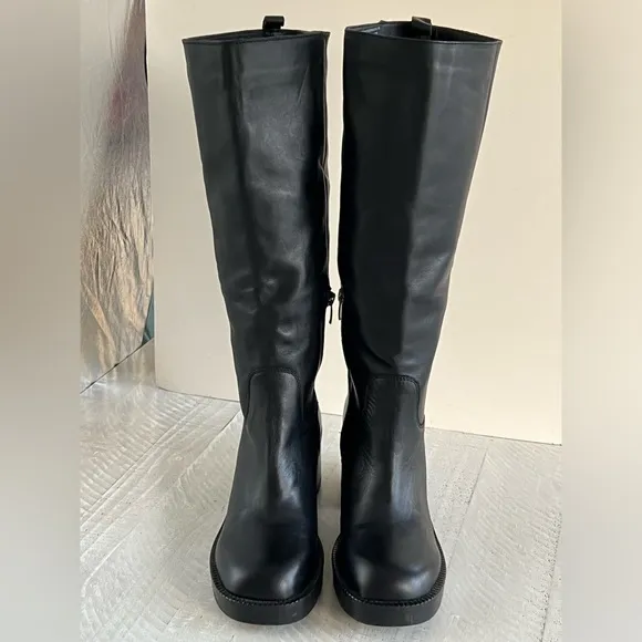Steve Madden Womens Gyrate Leather Tall Knee-High Boots Like New Size 9 NWOB