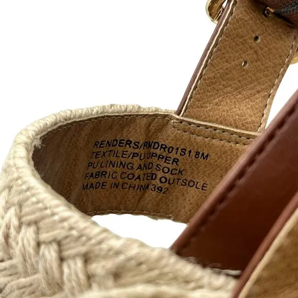 Steve Madden Women's Uri Wedge Sandal Jute Brown SIZE 8