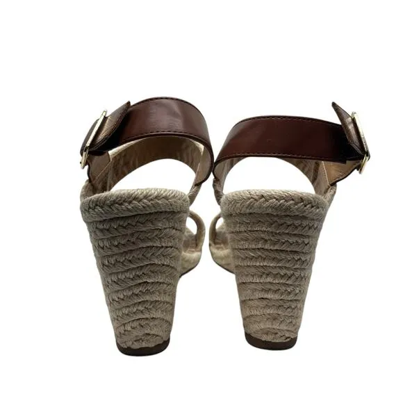 Steve Madden Women's Uri Wedge Sandal Jute Brown SIZE 8
