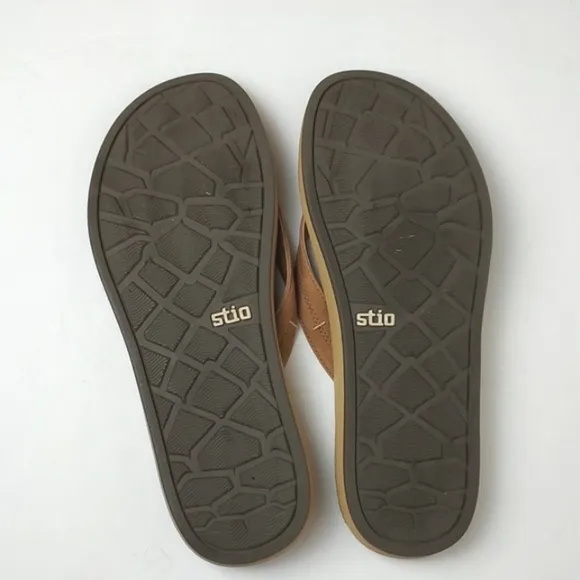 STIO Women's Flip Flops Sandals Brown Size 10