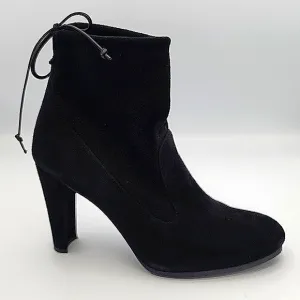 STUART WEITZMAN Black Suede Ankle Boots with High Heels, Size 9
