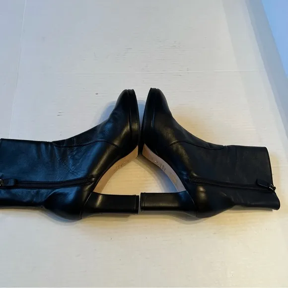 Stuart Weitzman Rosalind Sz 8.5 Black Leather Platform Boots Luxury