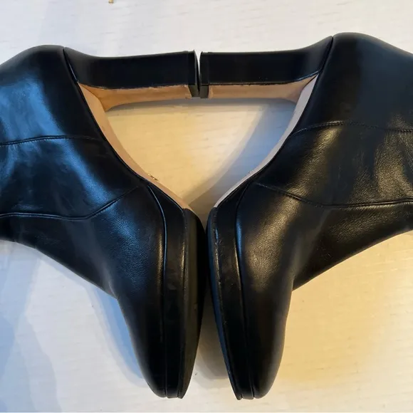 Stuart Weitzman Rosalind Sz 8.5 Black Leather Platform Boots Luxury