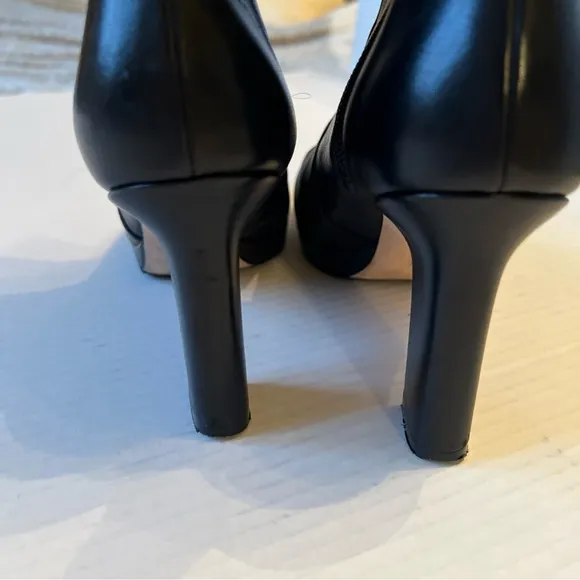 Stuart Weitzman Rosalind Sz 8.5 Black Leather Platform Boots Luxury