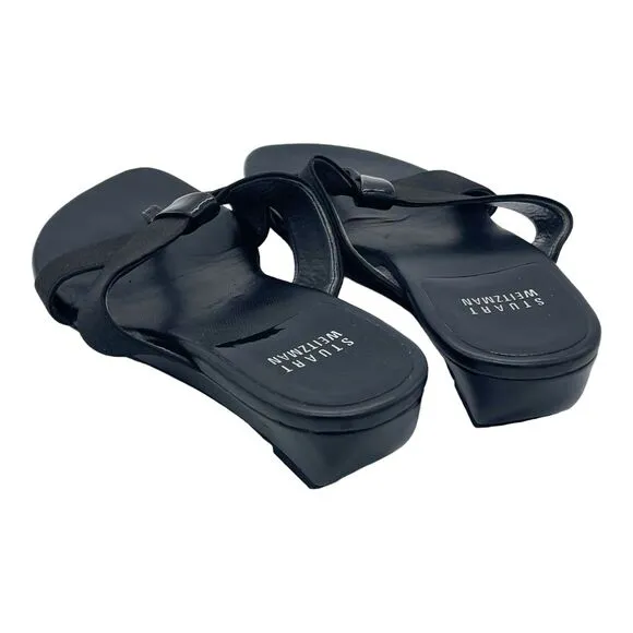 Stuart Weitzman Shoes Womens 7 Leather Flip Flops Sandals Old Money Quiet Luxury