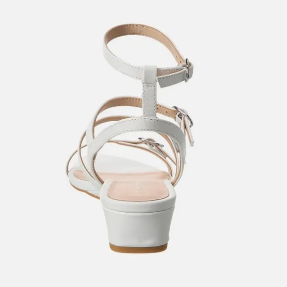 STUART WEITZMANGrecian Buckle WedgeSandal In White SIZE 9.5 $450 NEW