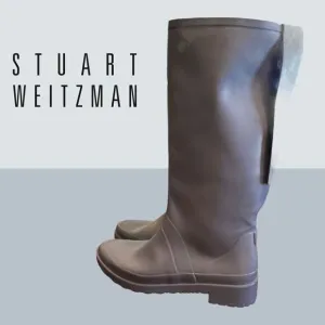 Stuart Weitzman Tall Grey Rain Boots 9