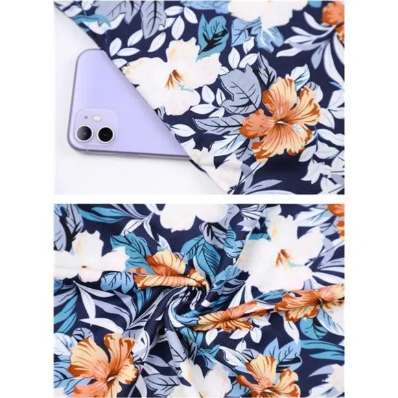 Summer Dresses for Women Beach Navy Floral