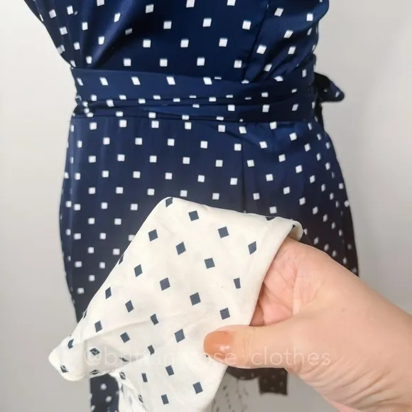 SUMMERSALT The Beach to Brunch Wrap Dress in Square Dot in Deep Sea &amp; White Sand