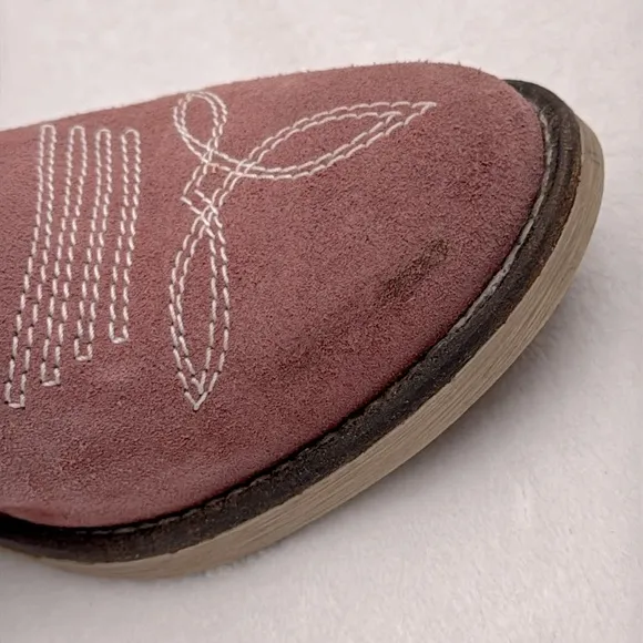 Sundance | Etta Slouchy Cowboy Western Side Zip Suede Boots Pink (EU 36/ US 6.5)