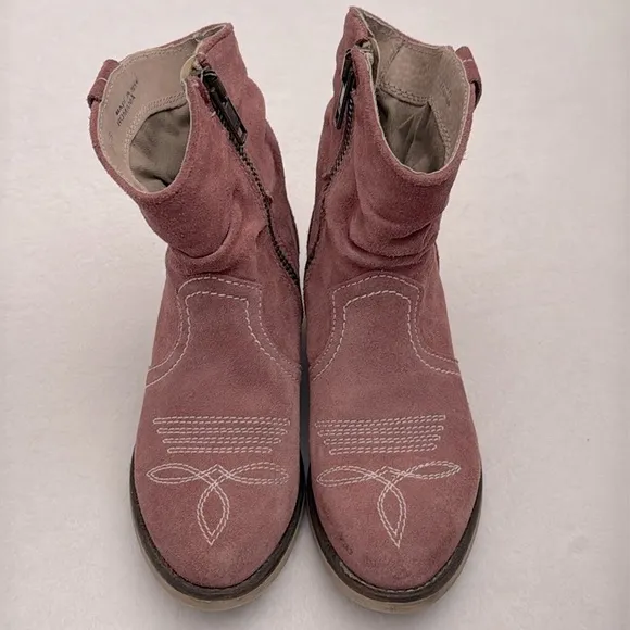 Sundance | Etta Slouchy Cowboy Western Side Zip Suede Boots Pink (EU 36/ US 6.5)