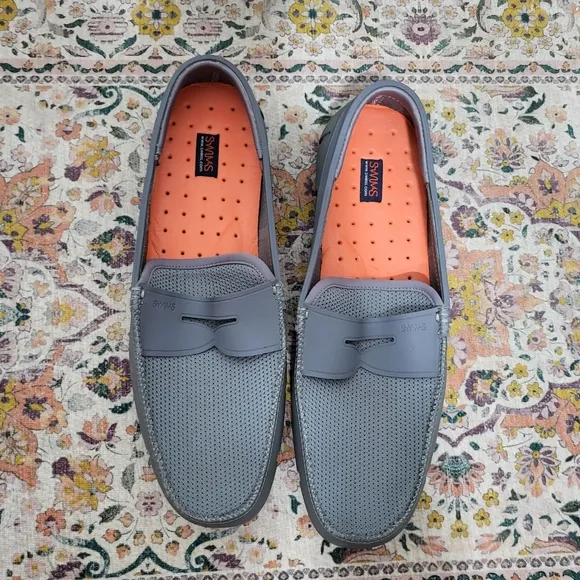 SWIMS Gray Penny Loafer for Men Size 12 Blue Gray Waterproof Water Shoe Slip On