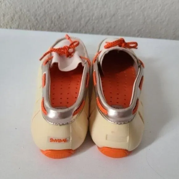 Swims women's boating /Water Shoes bradied Lace Loafer Orange /Beige Siz…