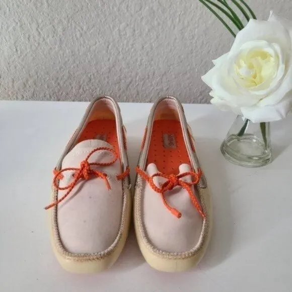 Swims women's boating /Water Shoes bradied Lace Loafer Orange /Beige Siz…