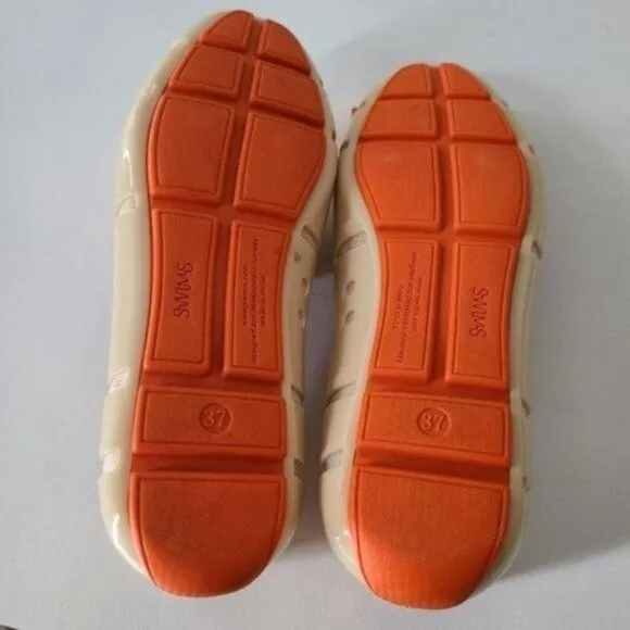 Swims women's boating /Water Shoes bradied Lace Loafer Orange /Beige Siz…