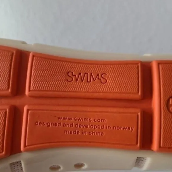 Swims women's boating /Water Shoes bradied Lace Loafer Orange /Beige Siz…