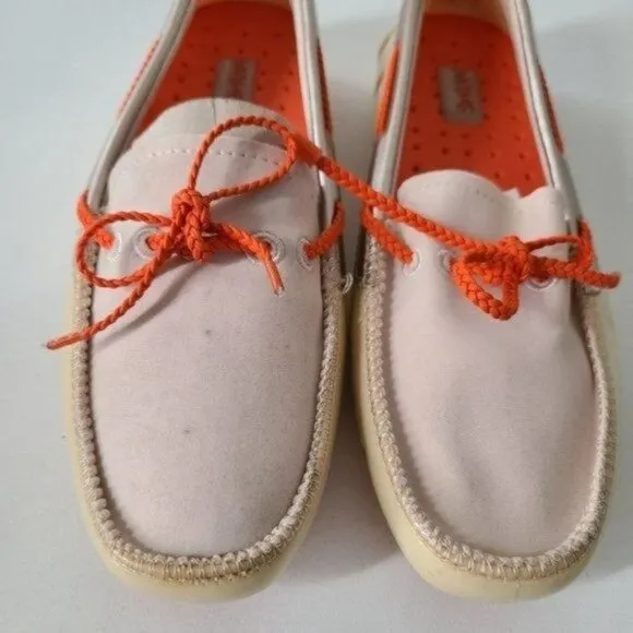 Swims women's boating /Water Shoes bradied Lace Loafer Orange /Beige Siz…
