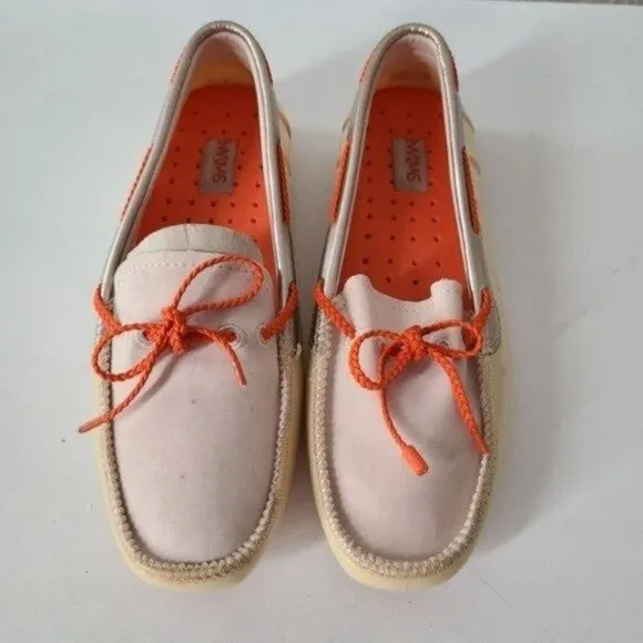 Swims women's boating /Water Shoes bradied Lace Loafer Orange /Beige Siz…