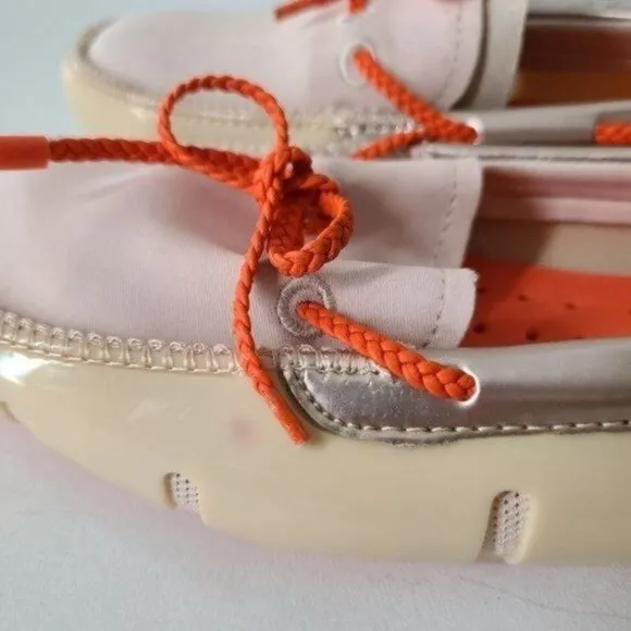 Swims women's boating /Water Shoes bradied Lace Loafer Orange /Beige Siz…