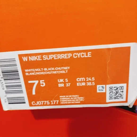 Sz 6.5,7,7.5 Women Nike SuperRep Cycle White Leopard Cycling Shoes CJ0775-177