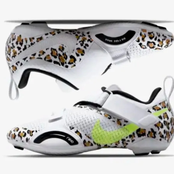 Sz 6.5,7,7.5 Women Nike SuperRep Cycle White Leopard Cycling Shoes CJ0775-177