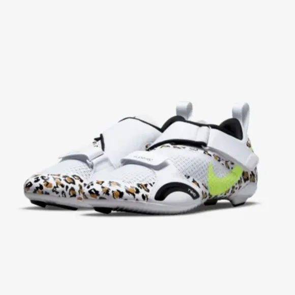 Sz 6.5,7,7.5 Women Nike SuperRep Cycle White Leopard Cycling Shoes CJ0775-177