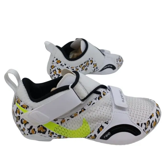 Sz 6.5,7,7.5 Women Nike SuperRep Cycle White Leopard Cycling Shoes CJ0775-177
