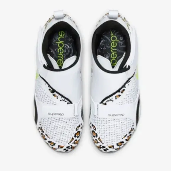 Sz 6.5,7,7.5 Women Nike SuperRep Cycle White Leopard Cycling Shoes CJ0775-177