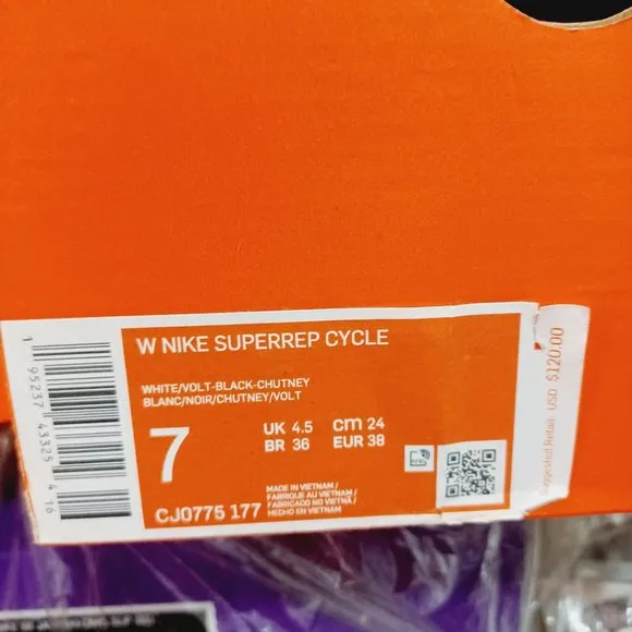 Sz 6.5,7,7.5 Women Nike SuperRep Cycle White Leopard Cycling Shoes CJ0775-177
