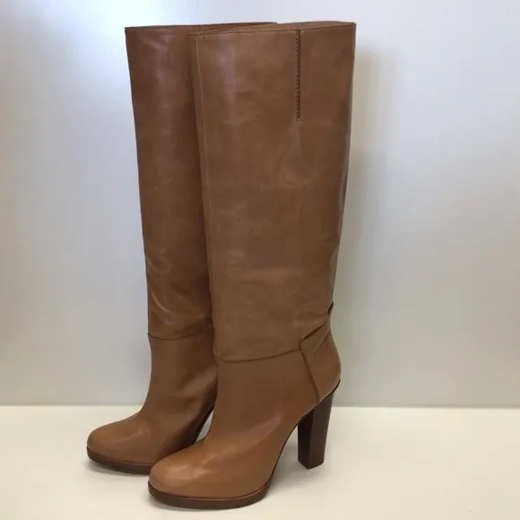 Tall Italian Leather Vero Cuoio Brown Boots