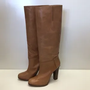 Tall Italian Leather Vero Cuoio Brown Boots