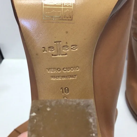 Tall Italian Leather Vero Cuoio Brown Boots