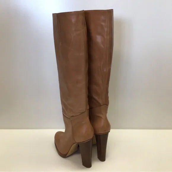 Tall Italian Leather Vero Cuoio Brown Boots
