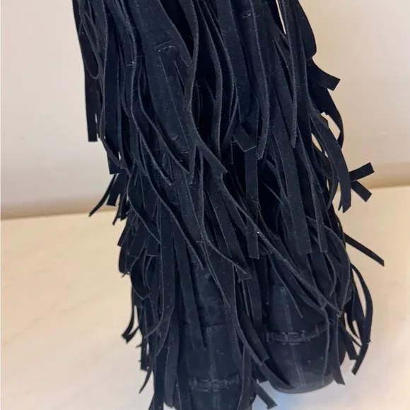 Tall Knee High Fringe Moccasin Boots