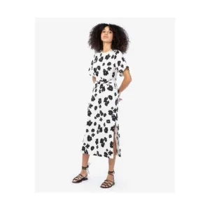 Tanya Taylor Hayley Floral Midi Dress Shadow Blossom Sea Salt/Black - XL