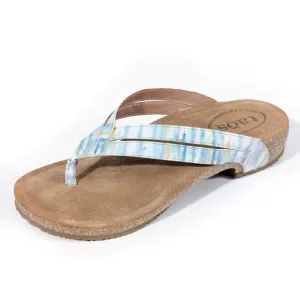 Taos Link Blue Sandals Shoes Thong Flip Flop Leather 39 US 8-8.5