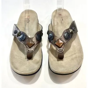 TAOS Red Willow Wanda Leather Thong Flip Flop Sandals Women's SZ 7 US 38 EU EUC