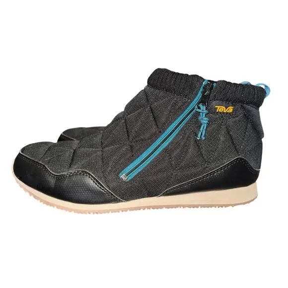 Teva ReEmber Mid Bootie Men's Sz 10 Black Quilted Side Zip Shoes Water Resistant