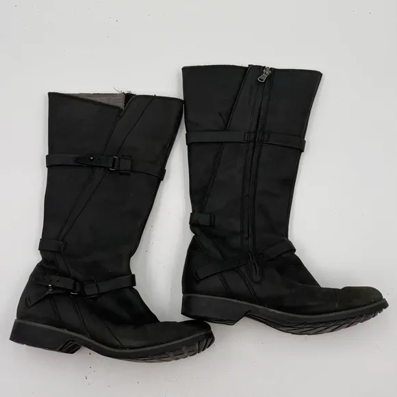 Teva Women’s 7 Black Leather De la Vina Tall Knee High Boots