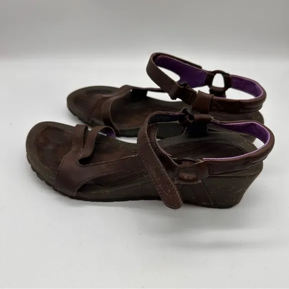 Teva Ysidro Universal Wedge Purple / Brown Sandals 9