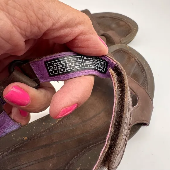 Teva Ysidro Universal Wedge Purple / Brown Sandals 9