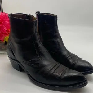 Texas Boot Company Dark Brown Ankle High Short Cowboy Boots Size 10.5 COW7155