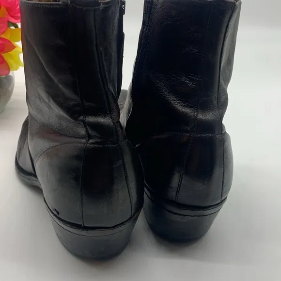 Texas Boot Company Dark Brown Ankle High Short Cowboy Boots Size 10.5 COW7155